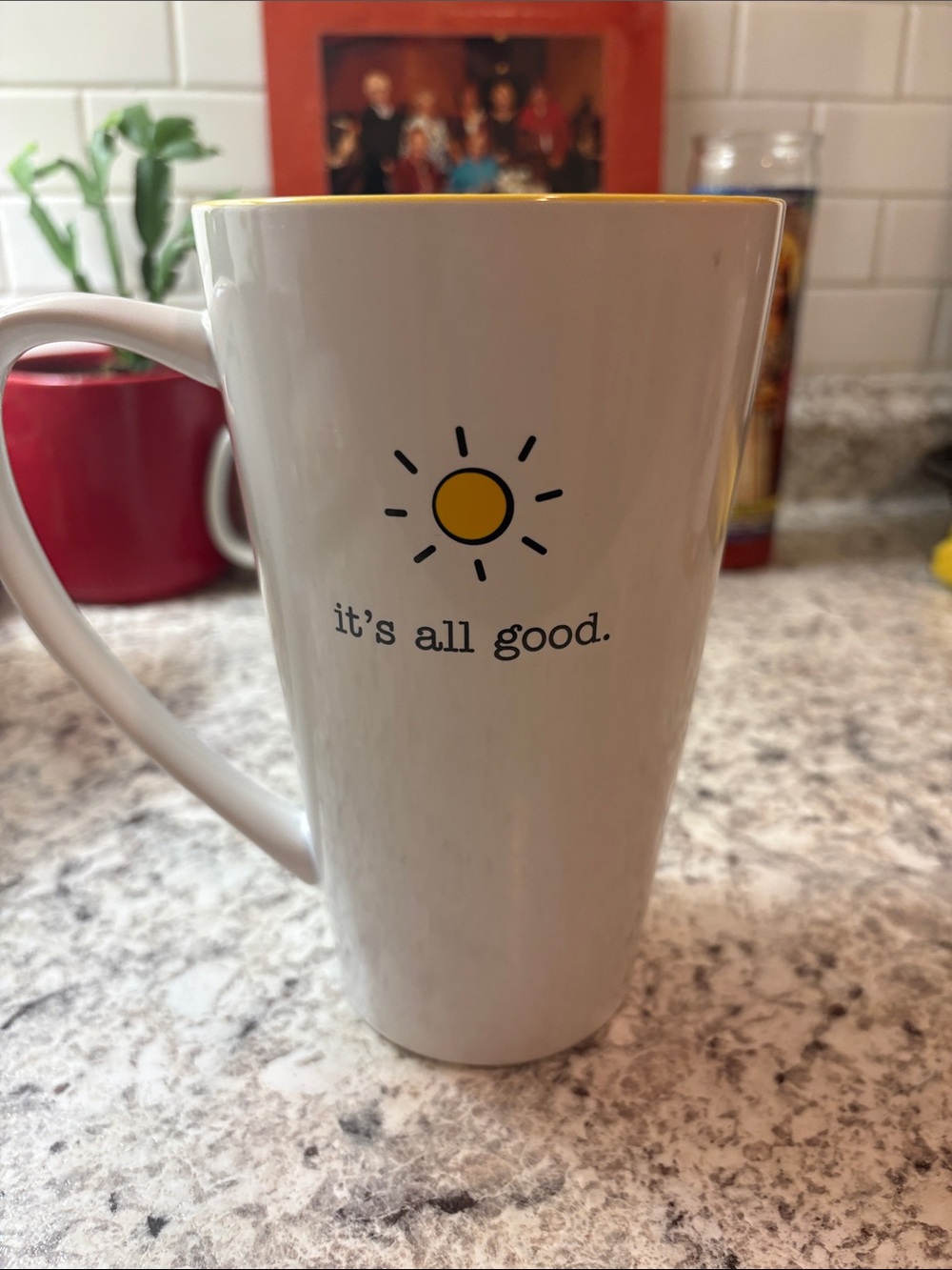 10 Strawberry Street / White Ceramic Coffee Mug with Sun- “it's all good” - Picture 9 of 9